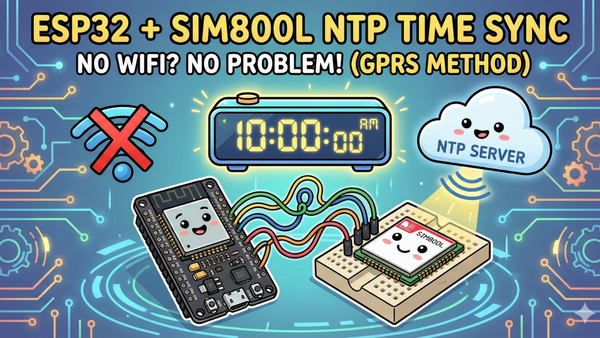 Get Accurate NTP Time from Internet using SIM800L & ESP32(GSM IoT Series #4)