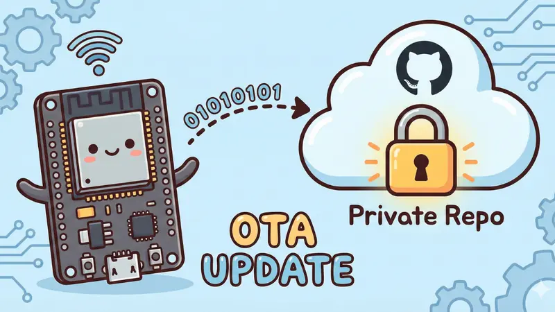 ESP32 OTA Firmware Updates from a Private GitHub Repository